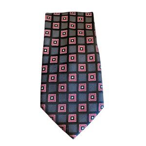 Donald J Trump Collection Mens Patterned Silk Tie Red‎ White Blue 60" Classic